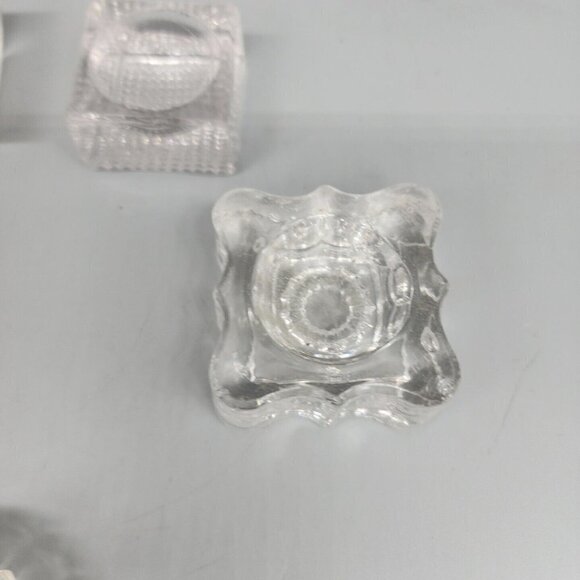 Vintage Assorted 5 Pcs Heavy Clear Glass Salt Cellars - Picture 8 of 13